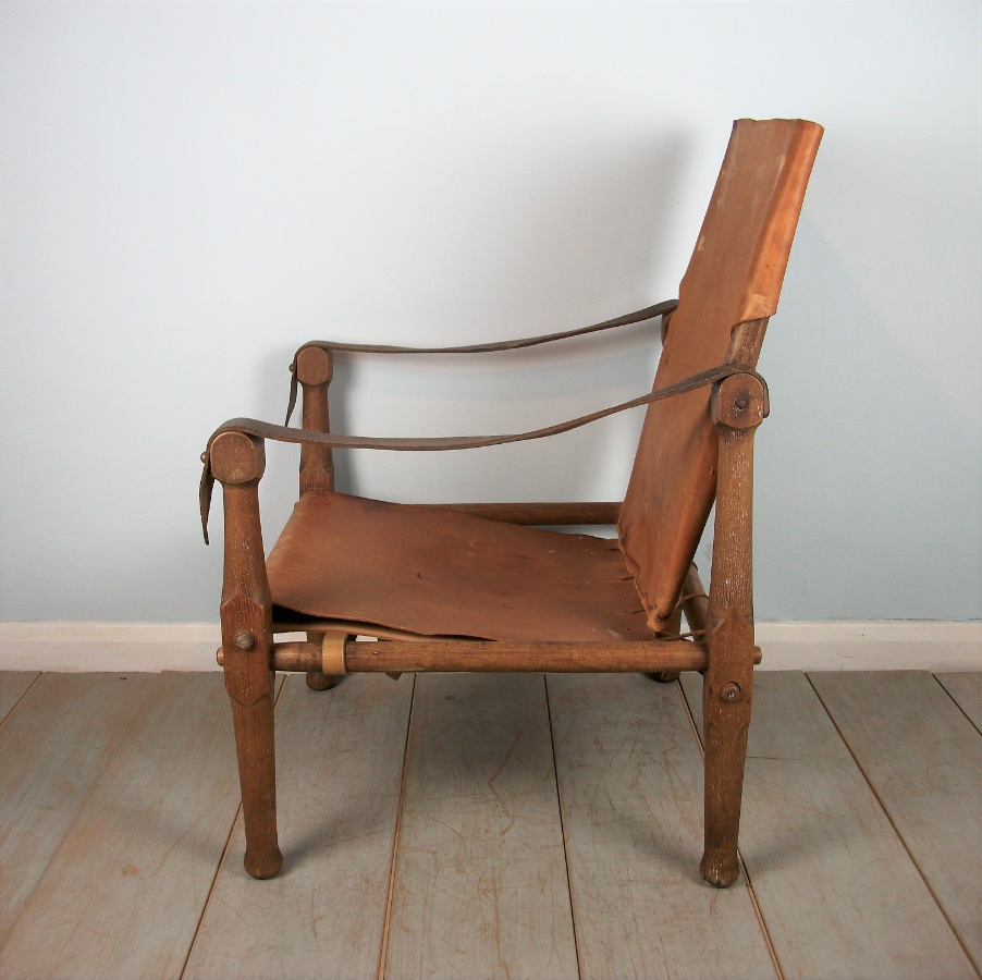 	English Oak Military Roorkhee Campaign Chair